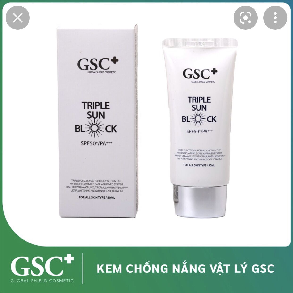 Chính Hãng Kem Chống Nắng Gsc Spf 50+ Thấm Ngay Không Bết Dưỡng Da Như Lớp Trang Điểm Nhẹ