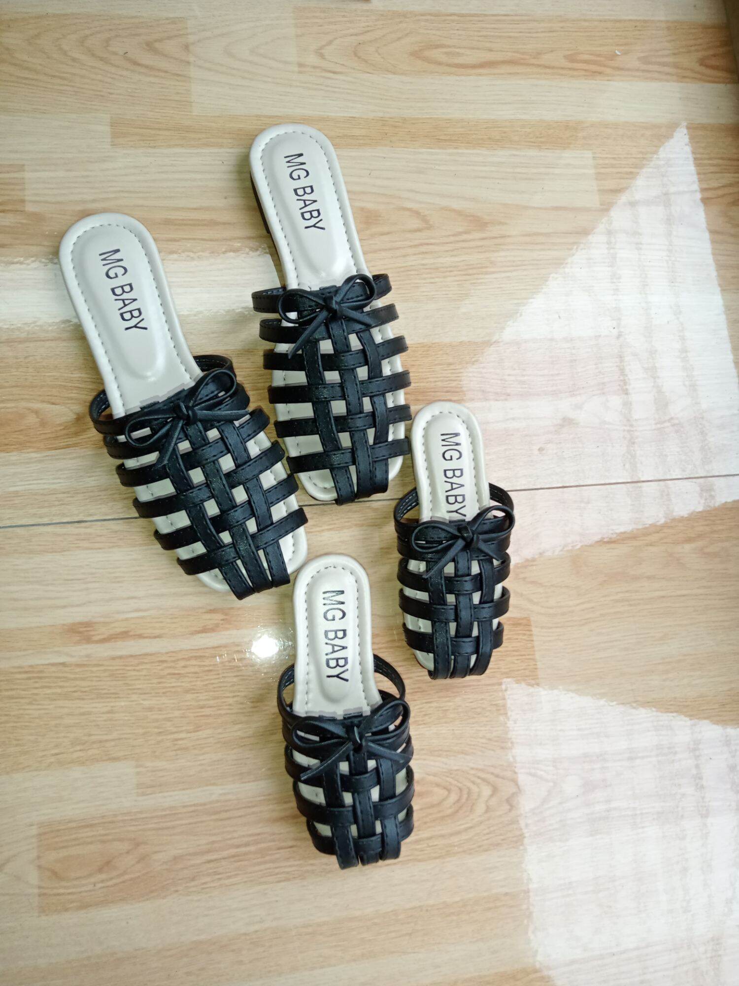 Sục Rọ Đan nơ mẹ và bé mềm êm chân đủ size 21-39