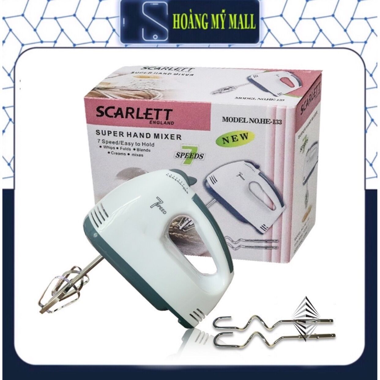 [HCM] Máy đánh trứng cầm tay Scarlet 7 tốc độ