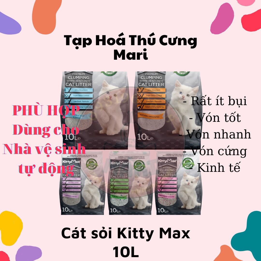 Cát vệ sinh mèo Kitty Max 10L - Không bụi, vón cứng