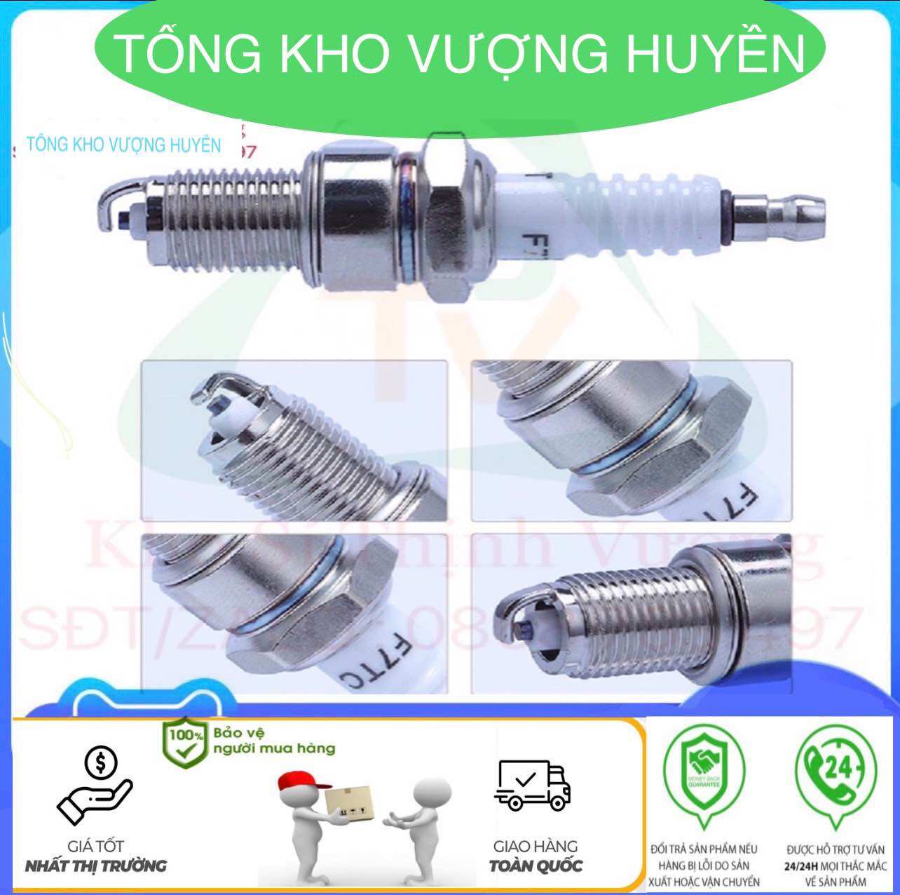 Bugi Buri máy xăng đầu nổ 5.5 / 6.5 HP (Phụ tùng máy xăng)