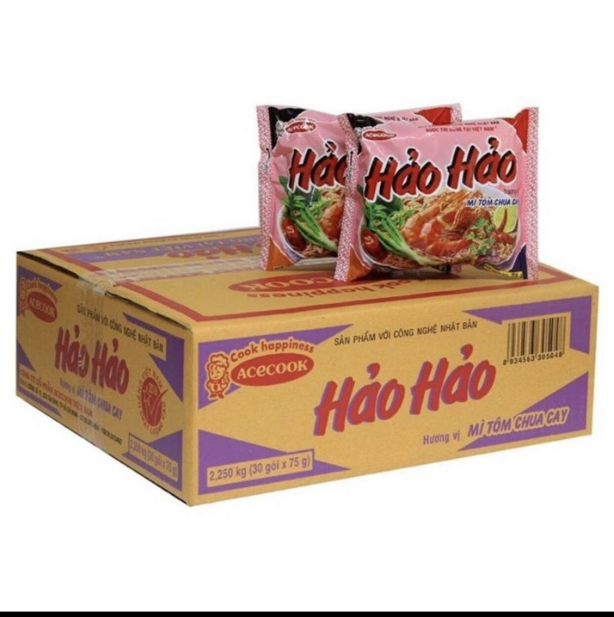 1 Thùng 30 gói mì hảo hảo chua cay