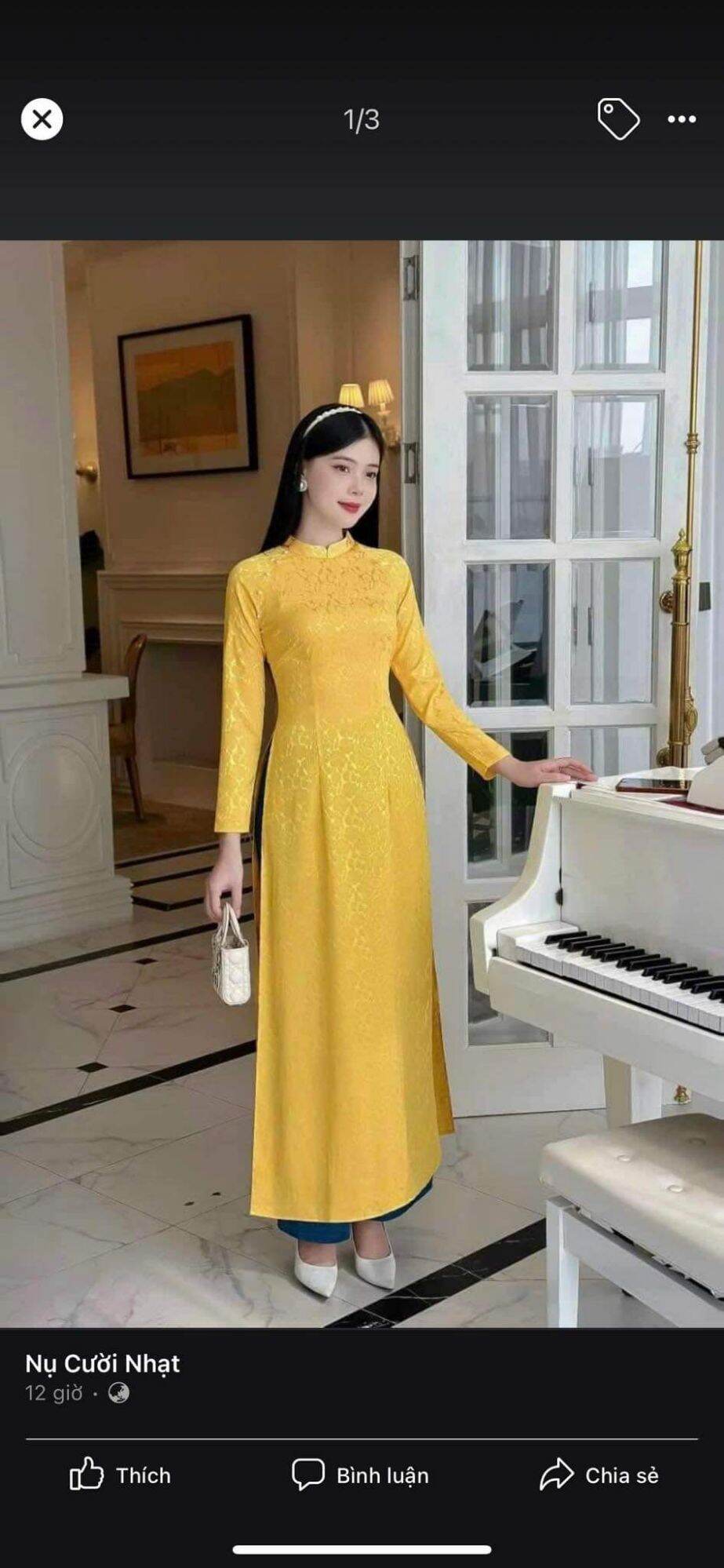 Áo dài gấm vàng lẻ size