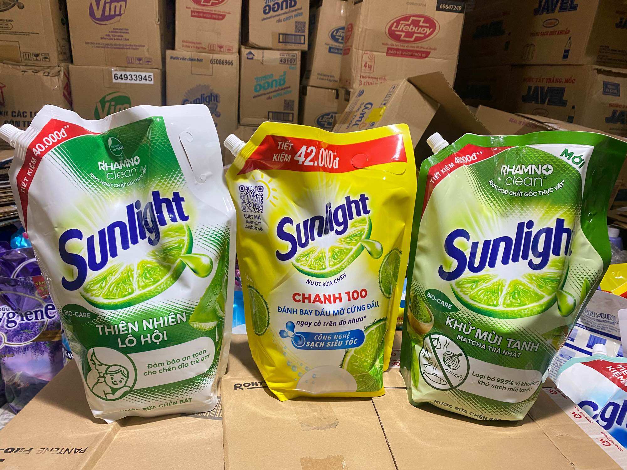 Nước Rửa Chén Sunlight Túi 3.1kg | 3.3kg Hương Chanh 100 | Muối Khoáng & Lô Hội | Matcha Trà Nhật