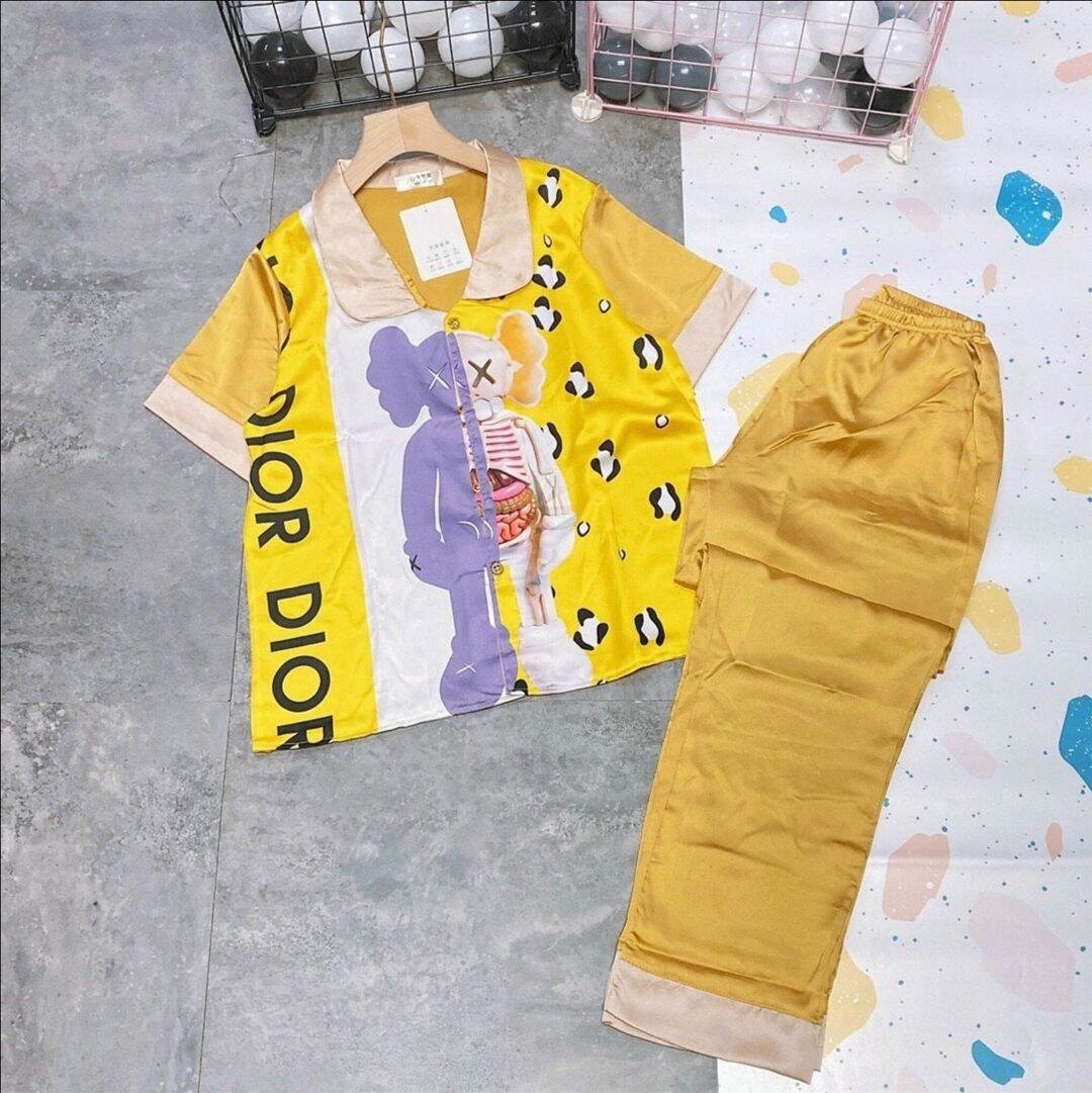 Bộ pijama lụa phi bóng loại 1
