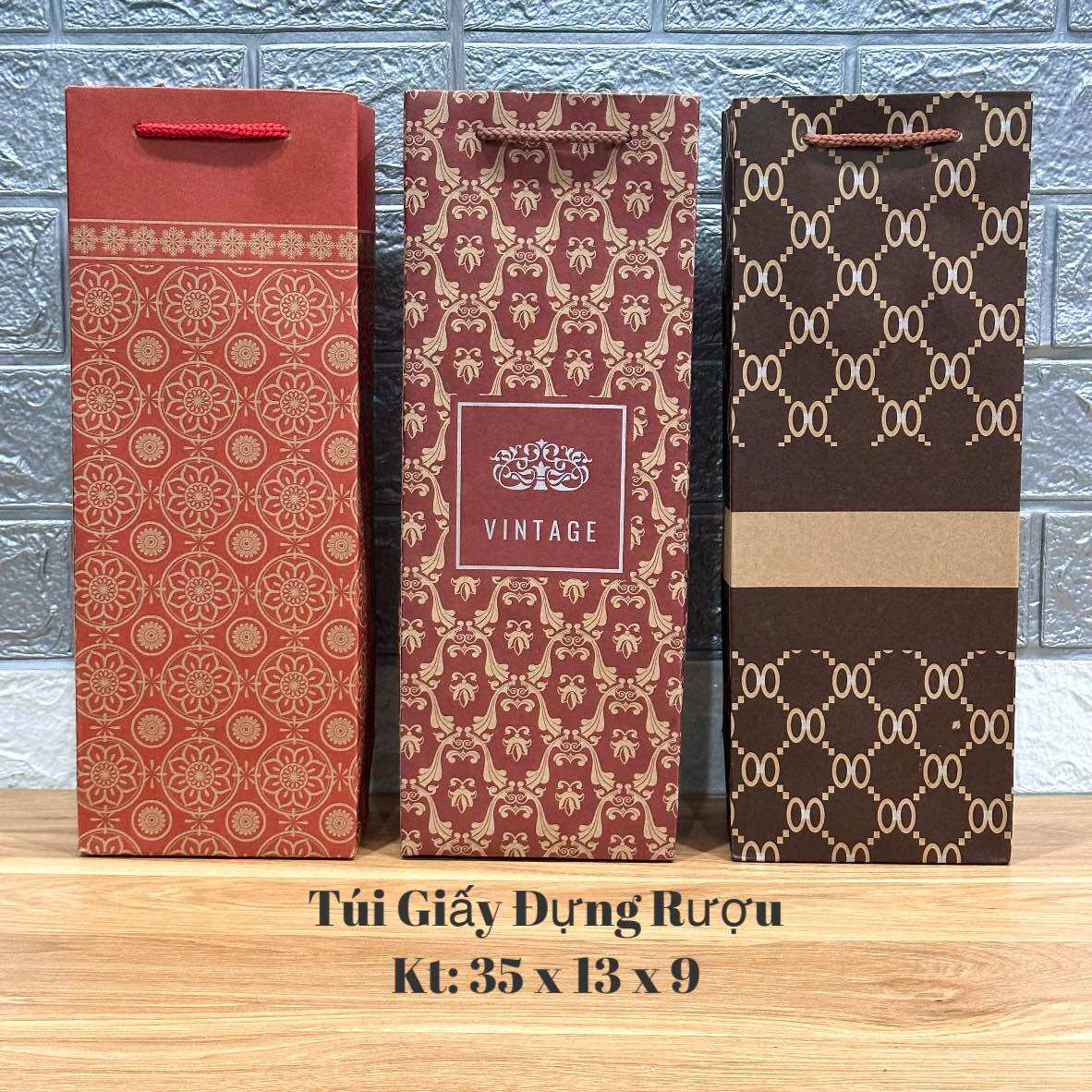Túi giấy đựng rượu - combo 50c đẹp như hình