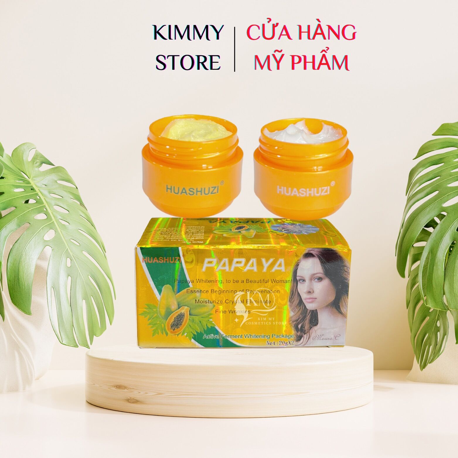 Kem trắng da nám đu đủ Papaya Huashuzi cặp ngày và đêm