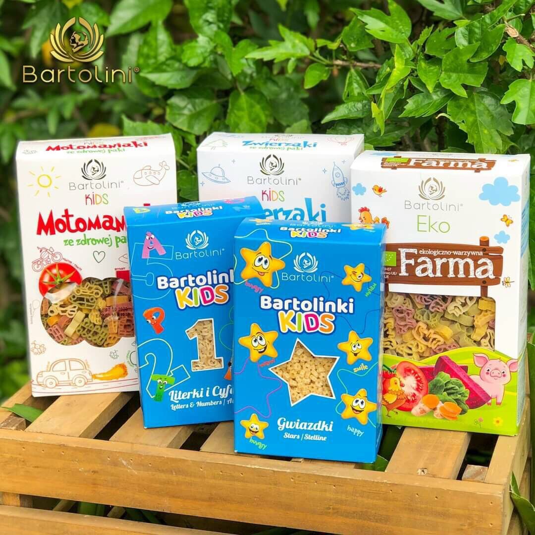 [HCM]Mì nui rau củ hữu cơ hình động vật Bartolini 250g