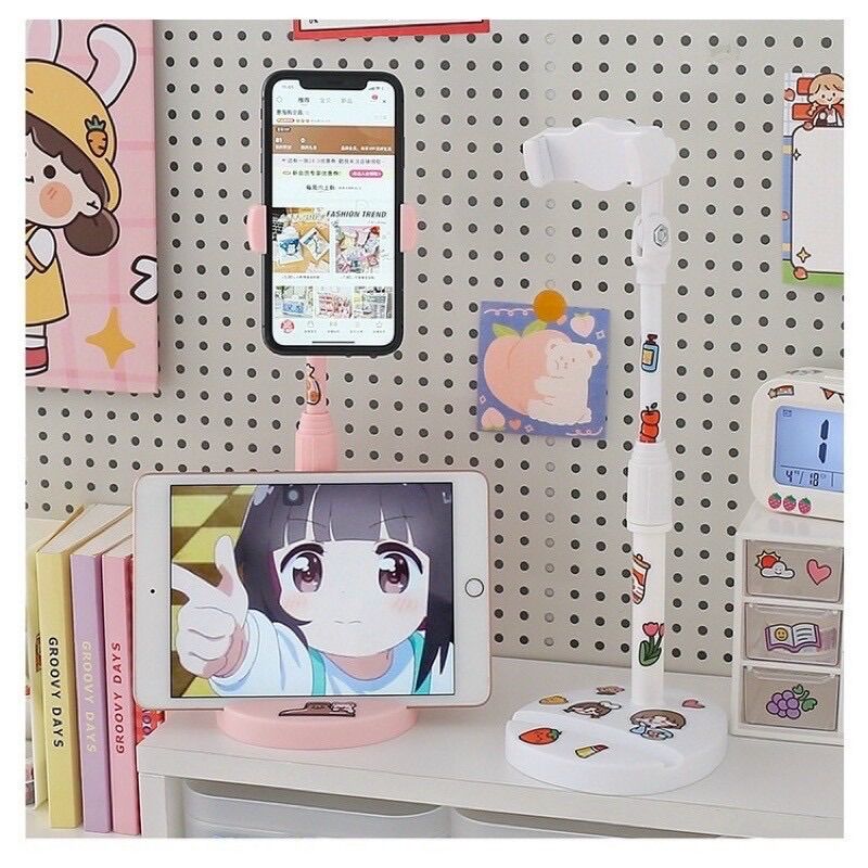 Giá đỡ điện thoại để bàn kèm sticker dán cute