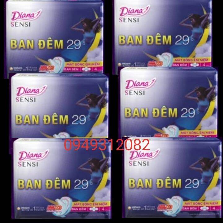 Combo 6 gói bvs Diana đêm sensi  29cm