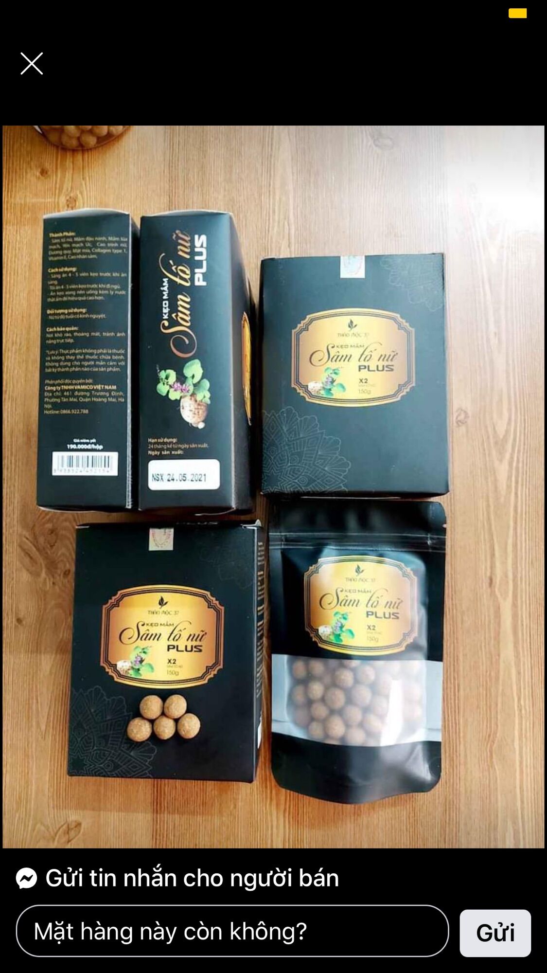Combo 5 hộp kẹo mầm sâm tố nữ Plus