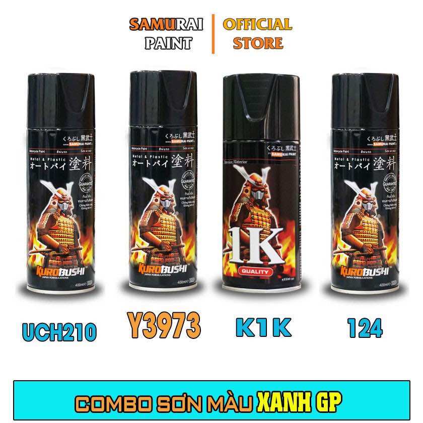 COMBO SƠN SAMURAI MÀU XANH GP Y3973 - XANH TÍM ĐẬM EXCITER 135 4 BƯỚC