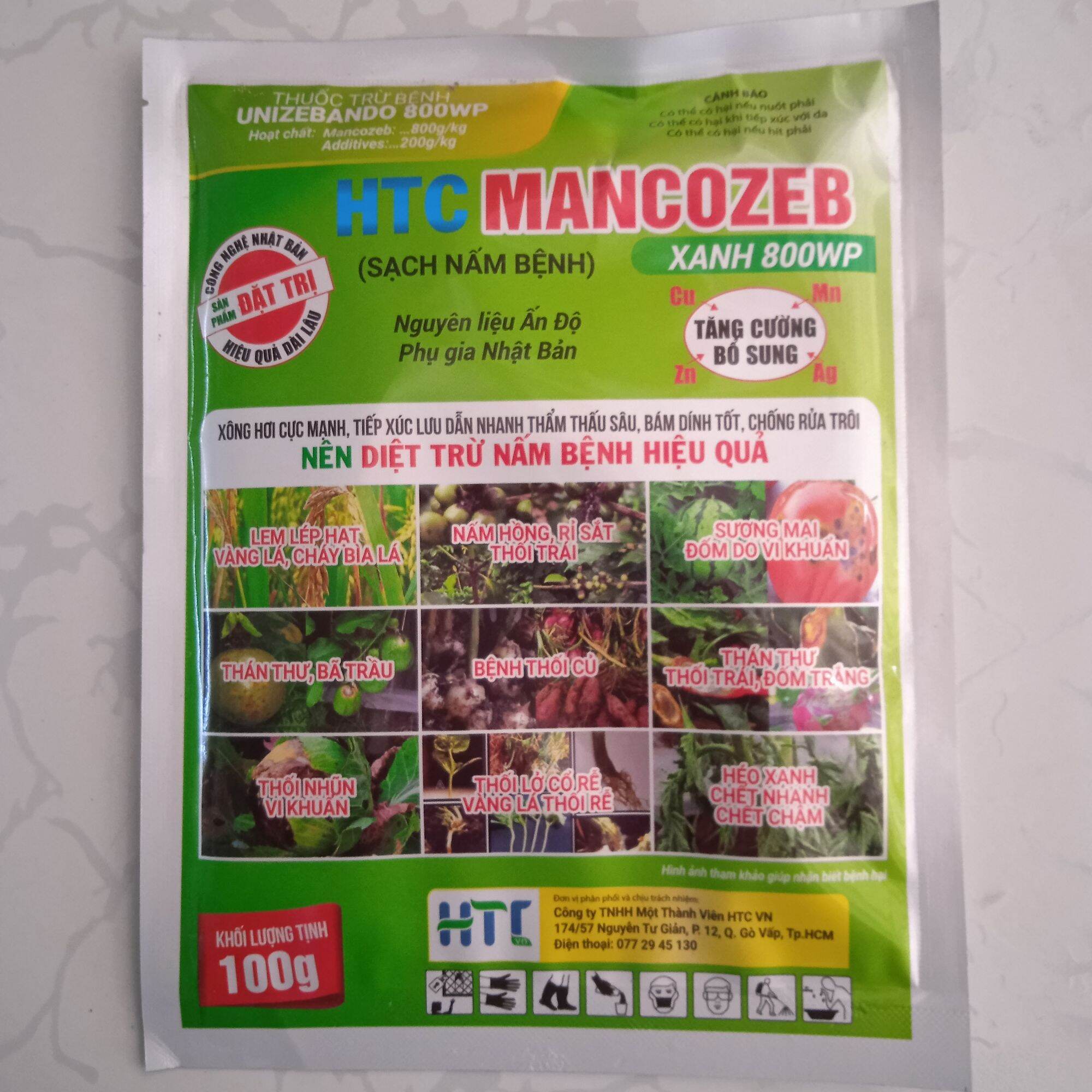 Thuốc trừ bệnh Mancozeb xanh 800WP phòng trừ bệnh phấn trắng, thán thư, sương mai, thối nhũn, thối rễ, vàng lá, chết nhanh