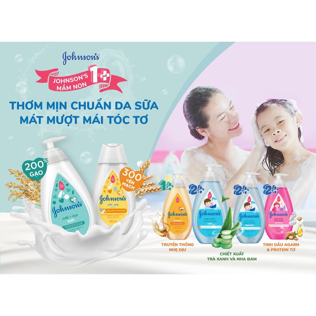 Sữa tắm cho bé Johnson's chứa sữa và gạo 500ml
