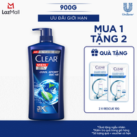 Dầu Gội Sạch Gàu Clear Men Cool Sport Bạc Hà Đánh Bay Gàu, Ngứa Và Vi Khuẩn Mát Lạnh Cực Đỉnh Suốt Ngày Dài 900g