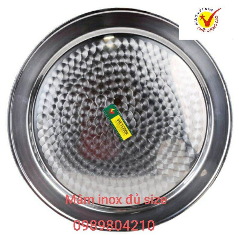Mâm inox tròn ,mâm tròn inox ,mâm cơm inox ,mâm vành 304 đủ size từ 40,44,48,52,56(không rỉ chính hã