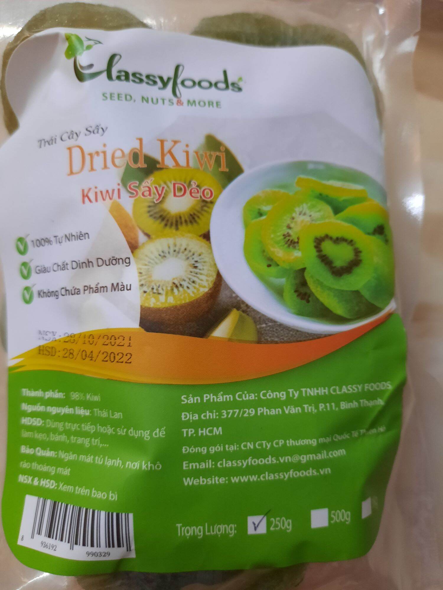 Kiwi Thái sấy dẻo 100gr-250gr