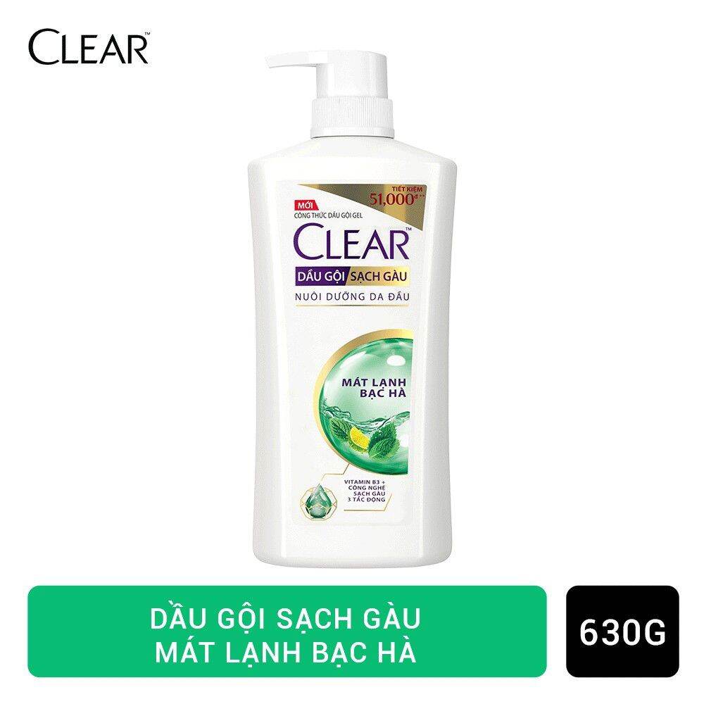 Dầu gội clear bạc hà 630g