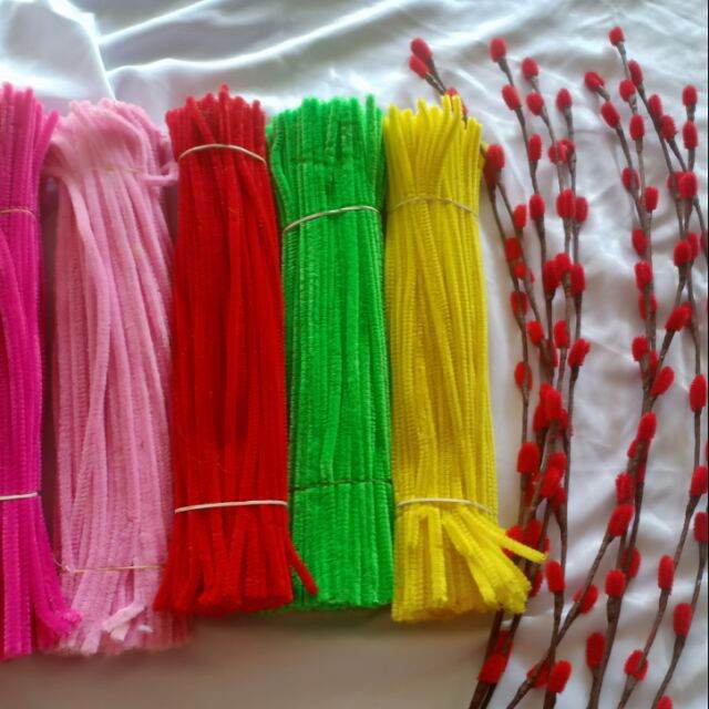 Kẽm bông,kẽm lông, kẽm nhung đủ màu làm hoa, nụ tầm xuân ngày tết, làm đồ handmade, trang trí