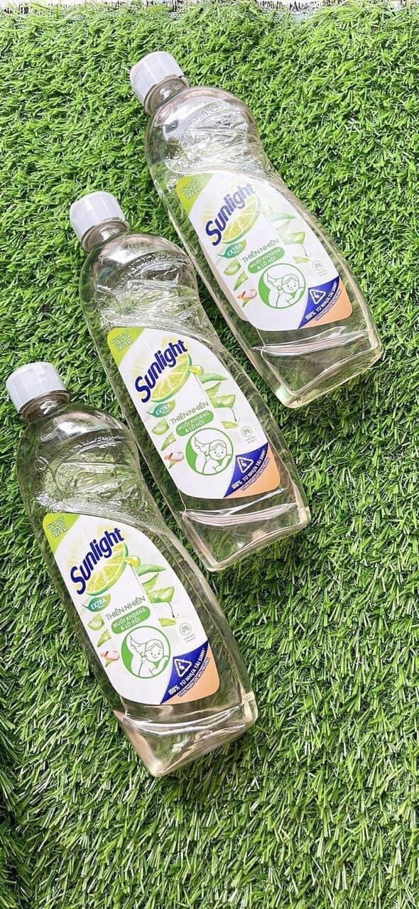 3 Chai nước rửa chén Sunlight muối khoáng và lô hội 370g