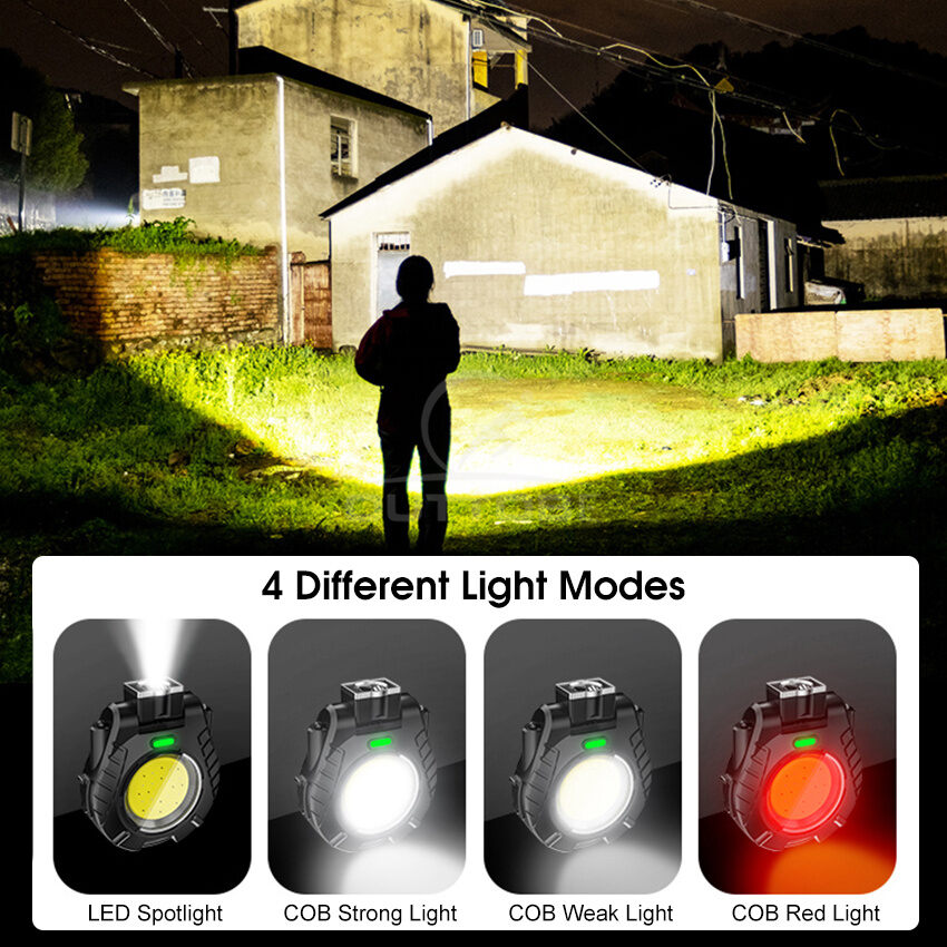 Outtobe Mini Light Portable Cap Light Induction Headlight Multi-Function Lamp Waterproof Work keychain Light USB Rechargeable Flashlight Emergency Lamp for Outdoor Camping Cycling