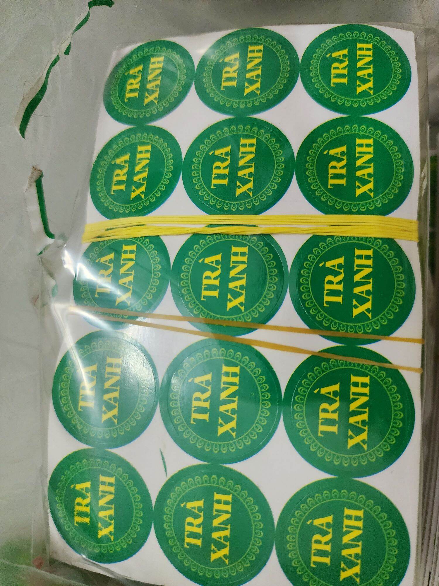 Tem dán bánh trung thu nhân chay -1xấp 300tem