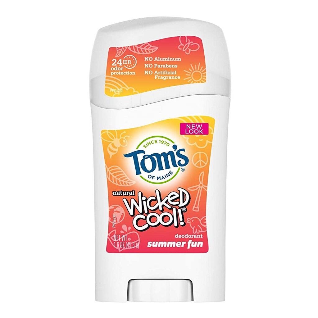 Lăn khử mùi cho trẻ em Tom s of Maine Aluminum-Free Wicked Cool Natural Deodorant for Kids Summer Fun 45.3g USA
