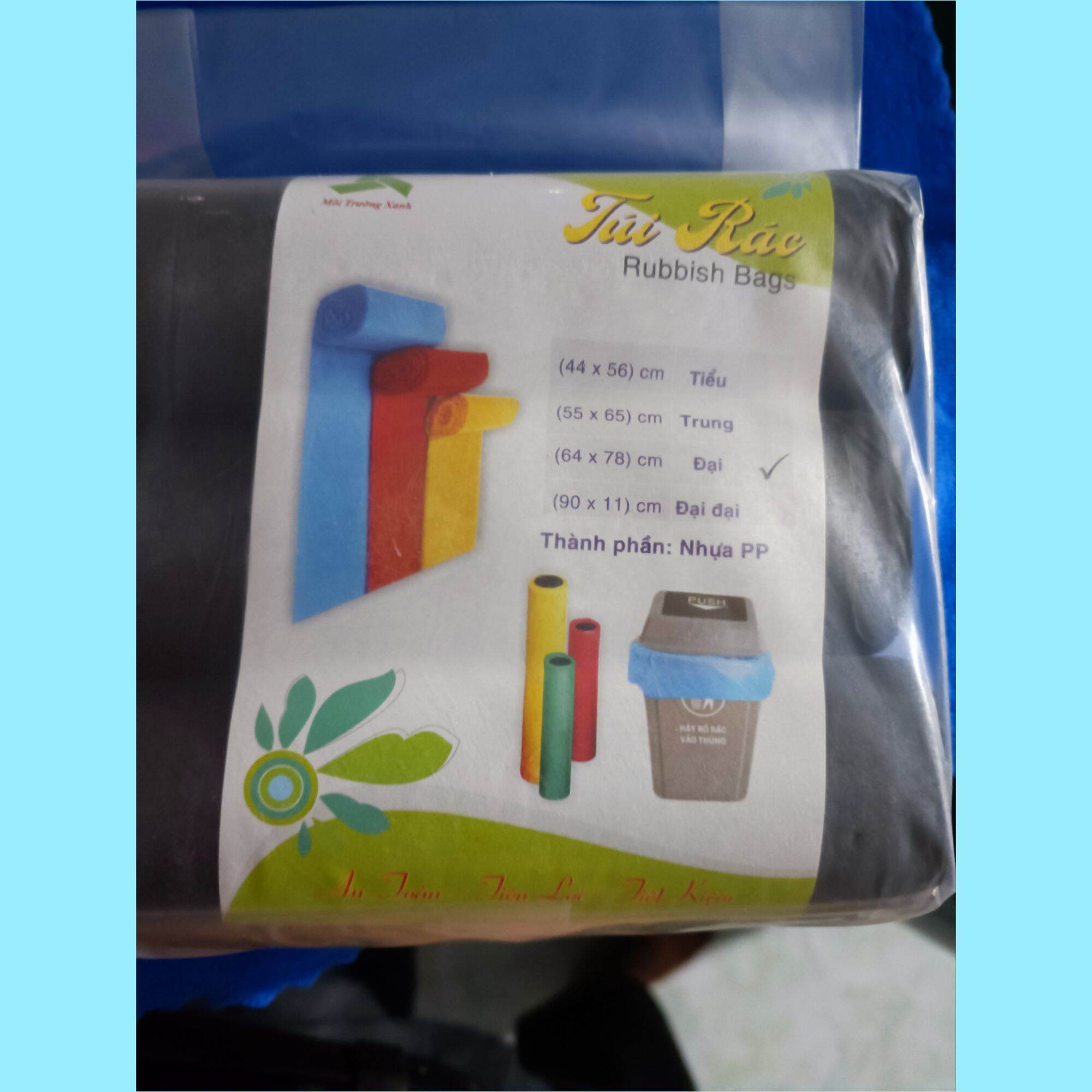 Túi đựng rác tự phân hủy màu đen 1 kg 3 cuộn