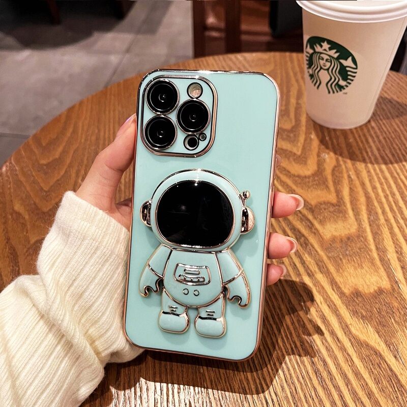 ốp lưng iphone 6Plus, iphne 7Plus,  iP 8Plus  iphone X, Iphone 11 phi hành gia giá đỡ