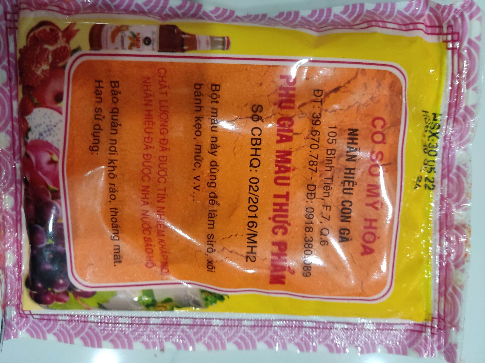 100g màu vàng thực phẩm mỹ hòa