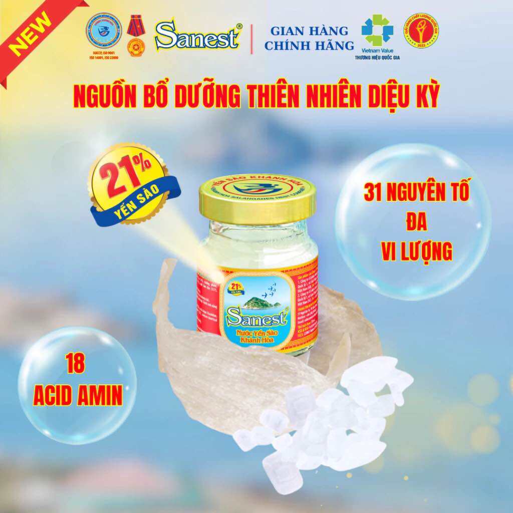 [Hộp Quà Tặng 8 Lọ]  NƯỚC YẾN SANEST 21% LỌ 70ML - 002H8QT. 