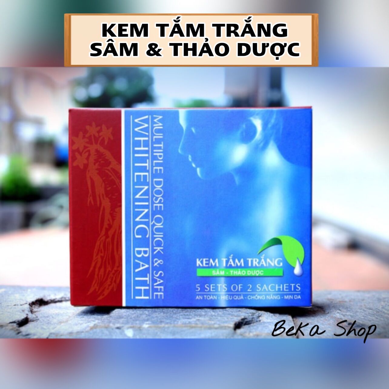 Kem tắm trắng sâm thảo dược gamma quick & safe whitening bath hộp 100g