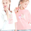 Áo thun ngắn tay bé gái barbie áo mặc trong màu trắng rộng rãi phong cách - ảnh sản phẩm 2