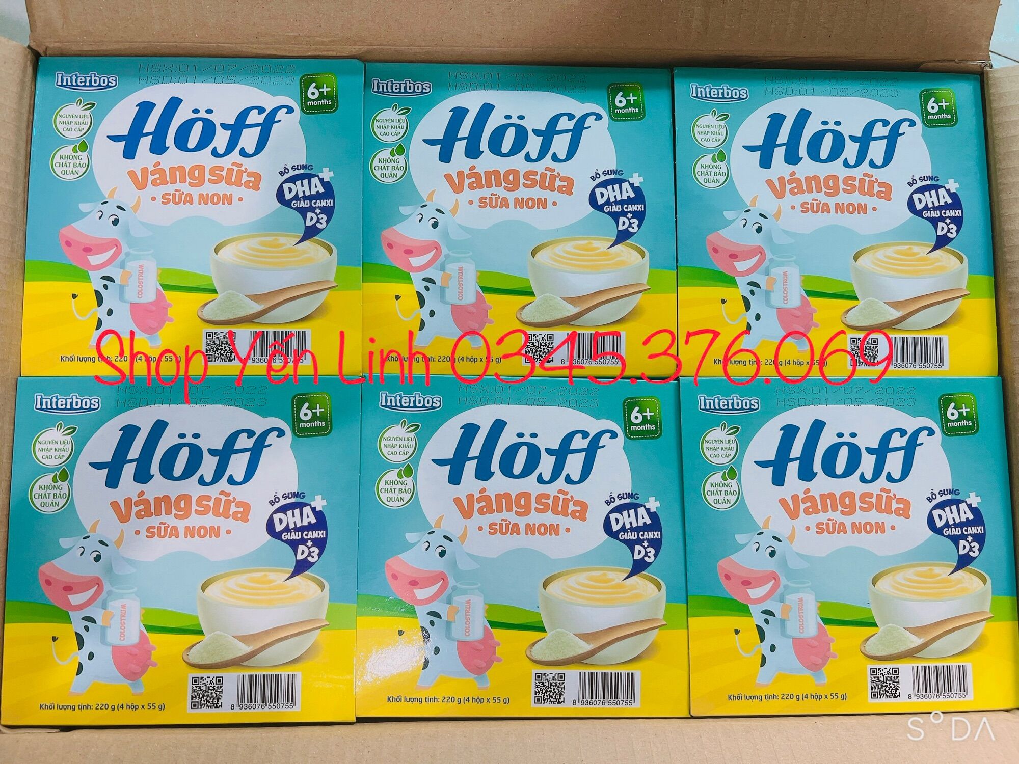 Thùng 48 hộp váng sữa Hoff sữa non ( date mới nhất)