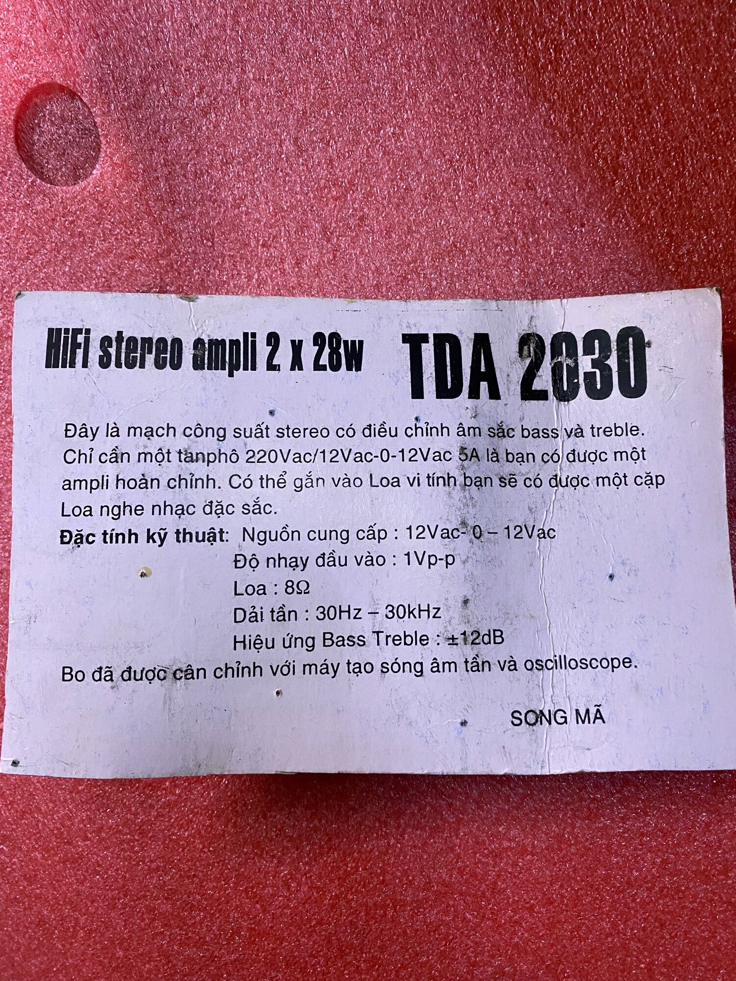 Mạch Ampli TDA2030 song Mã giá cho 1 mạch