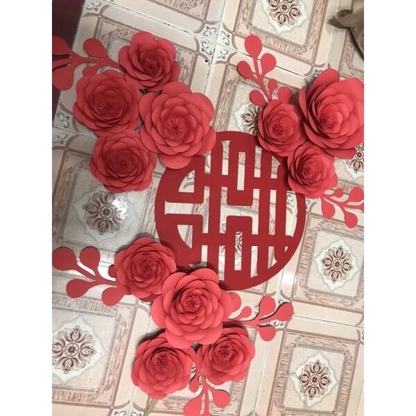 (CÓ HÌNH THẬT TẾ) SET HOA BACKDROP DIY TRANG TRÍ ĐÁM CƯỚI
