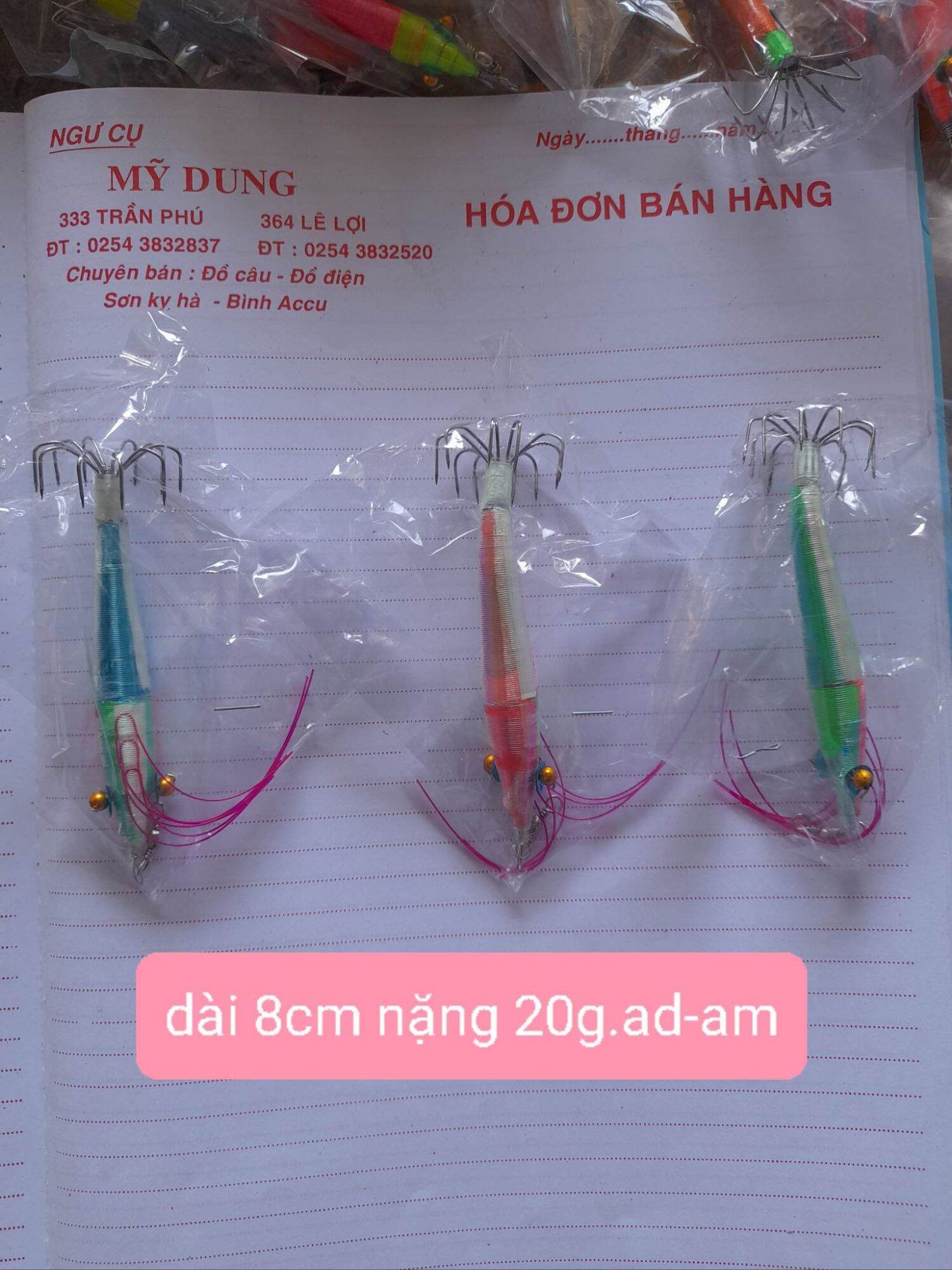 Mồi câu mực.com bo 10 con giá 190k