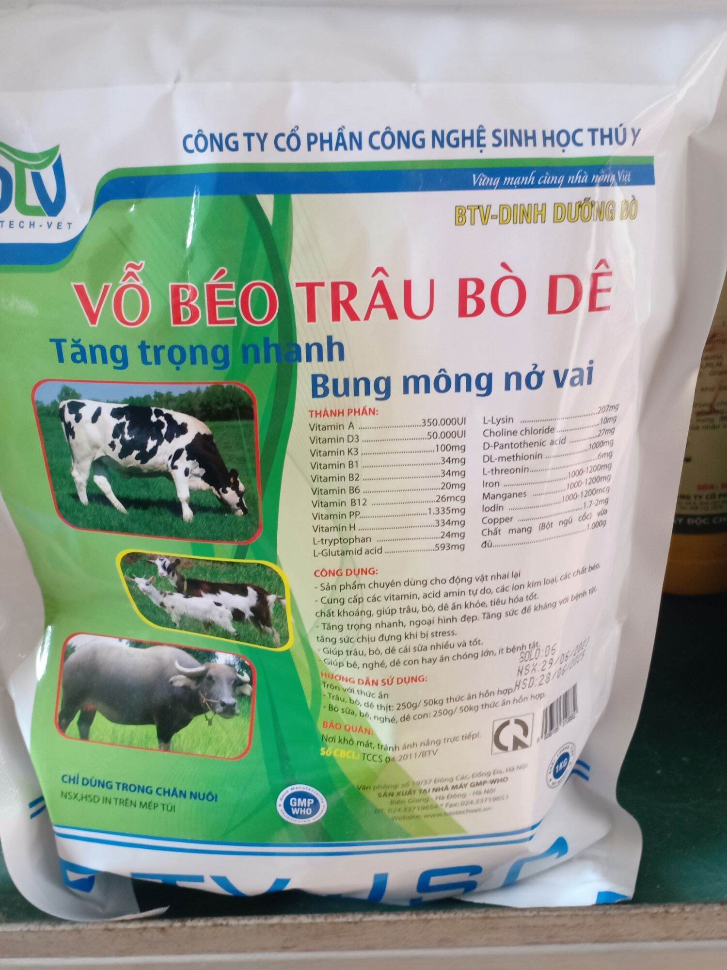 Vỗ Béo Trâu Bò 1 gói 1kg ( combo 10kg) dạng bột