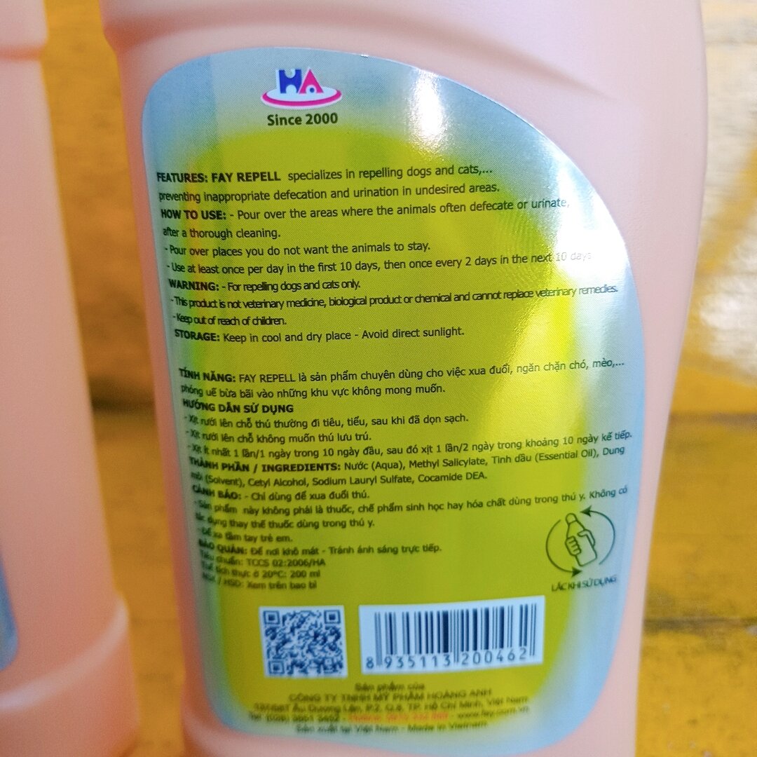 Xua đuổi chó mèo phóng uế 200ml
