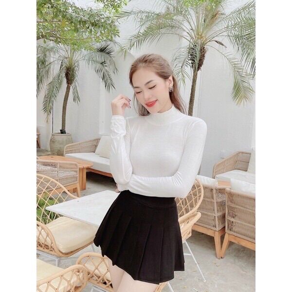 Áo thun tay dài cổ lọ