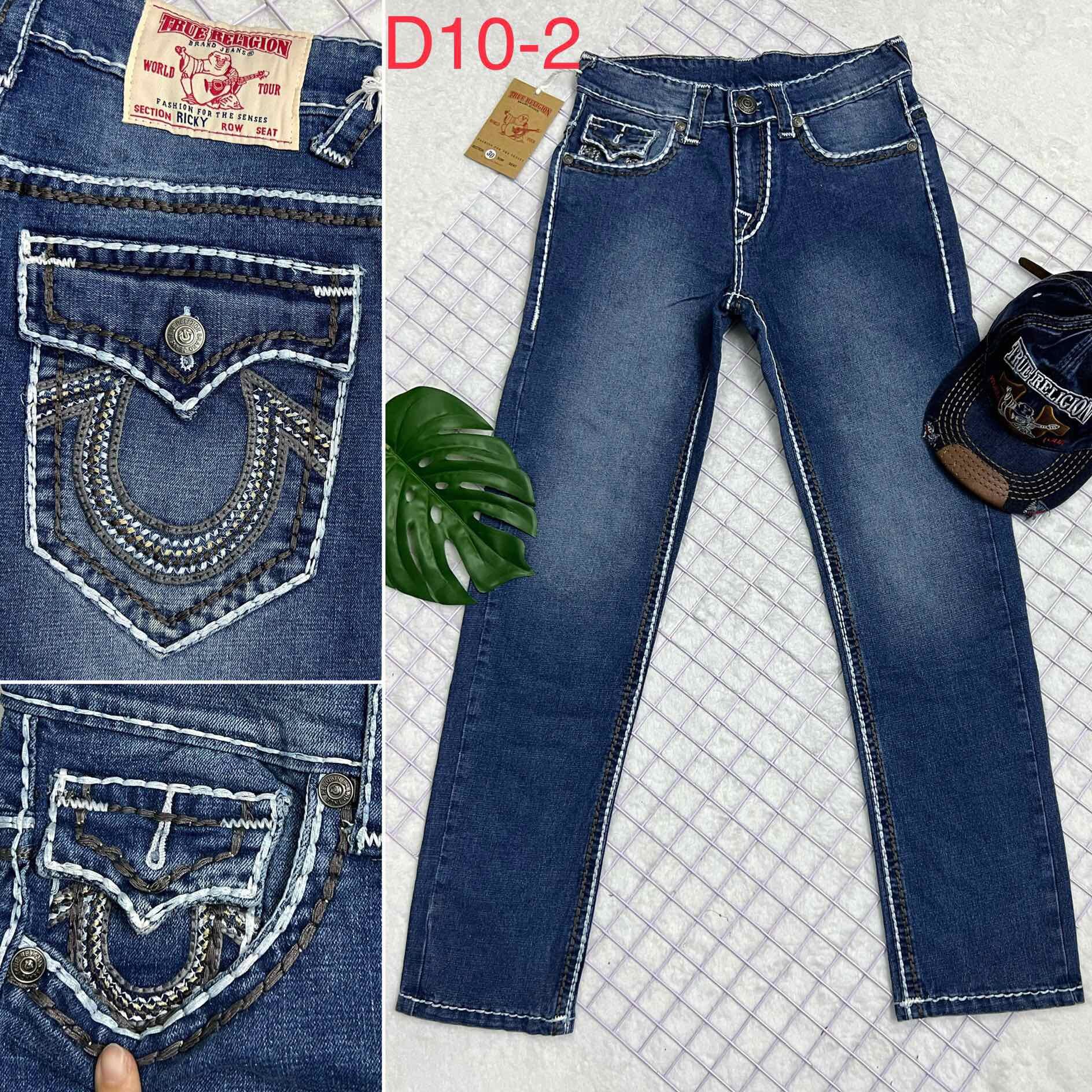 Quần jeans nắp túi chỉ nổi