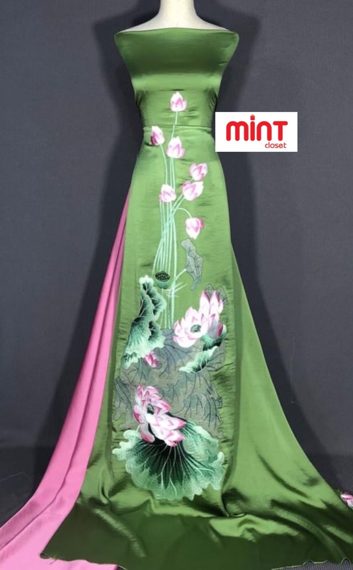 Vải áo dài lụa thêu lắc tay cao cấp T07/22