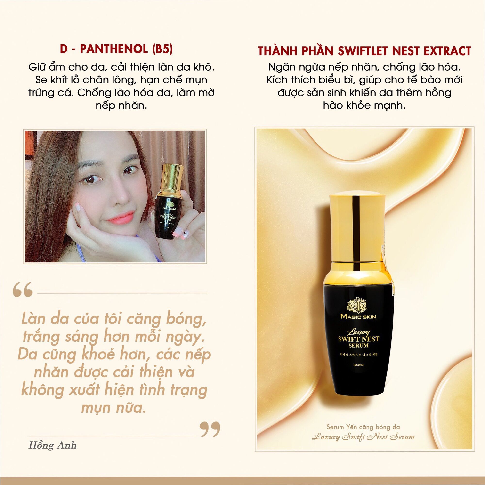 SERUM YẾN TƯƠI ngừa lão hoá (Tặng 2 mặt nạ cừu)