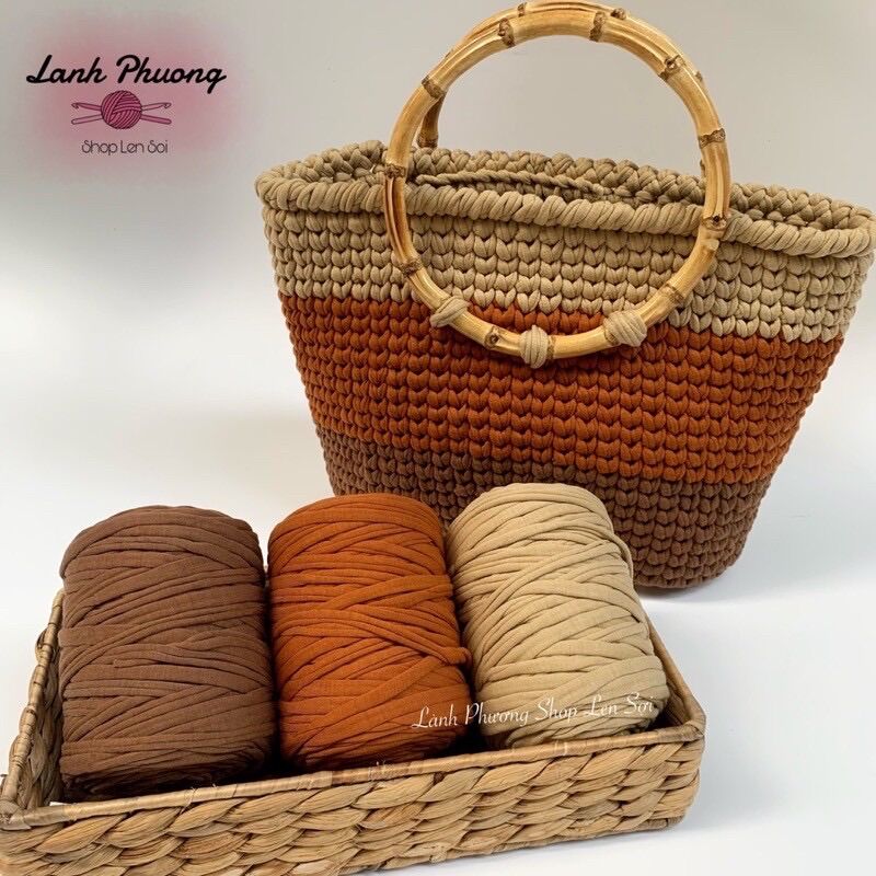 Sợi Vải Việt Nam Cuộn 250gr Đan Móc Túi Xách, Thảm Sàn, Đồ Handmade