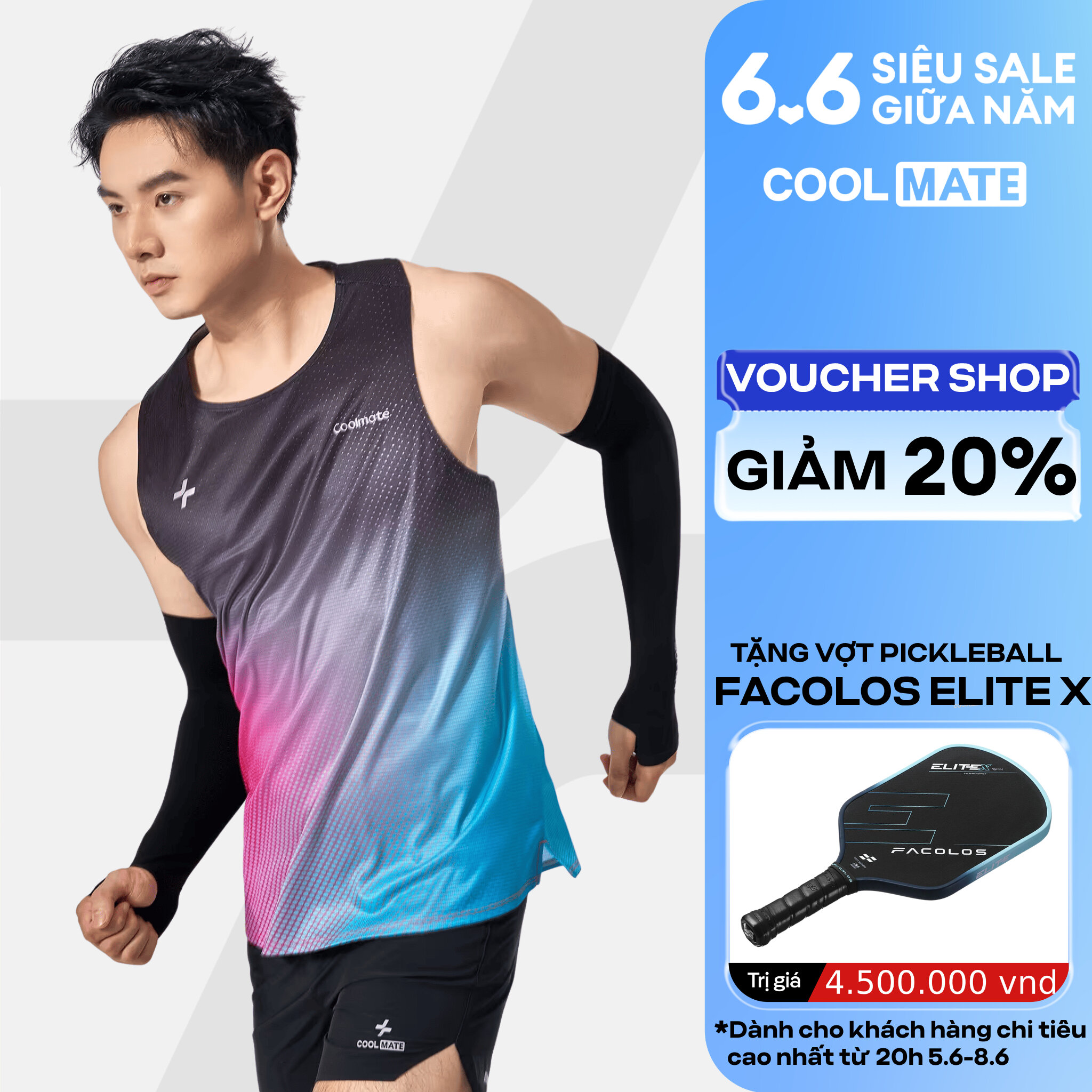 Áo Singlet chạy bộ AirRush Gradient áo thể thao running thoáng khí thấm hút tốt Coolmate