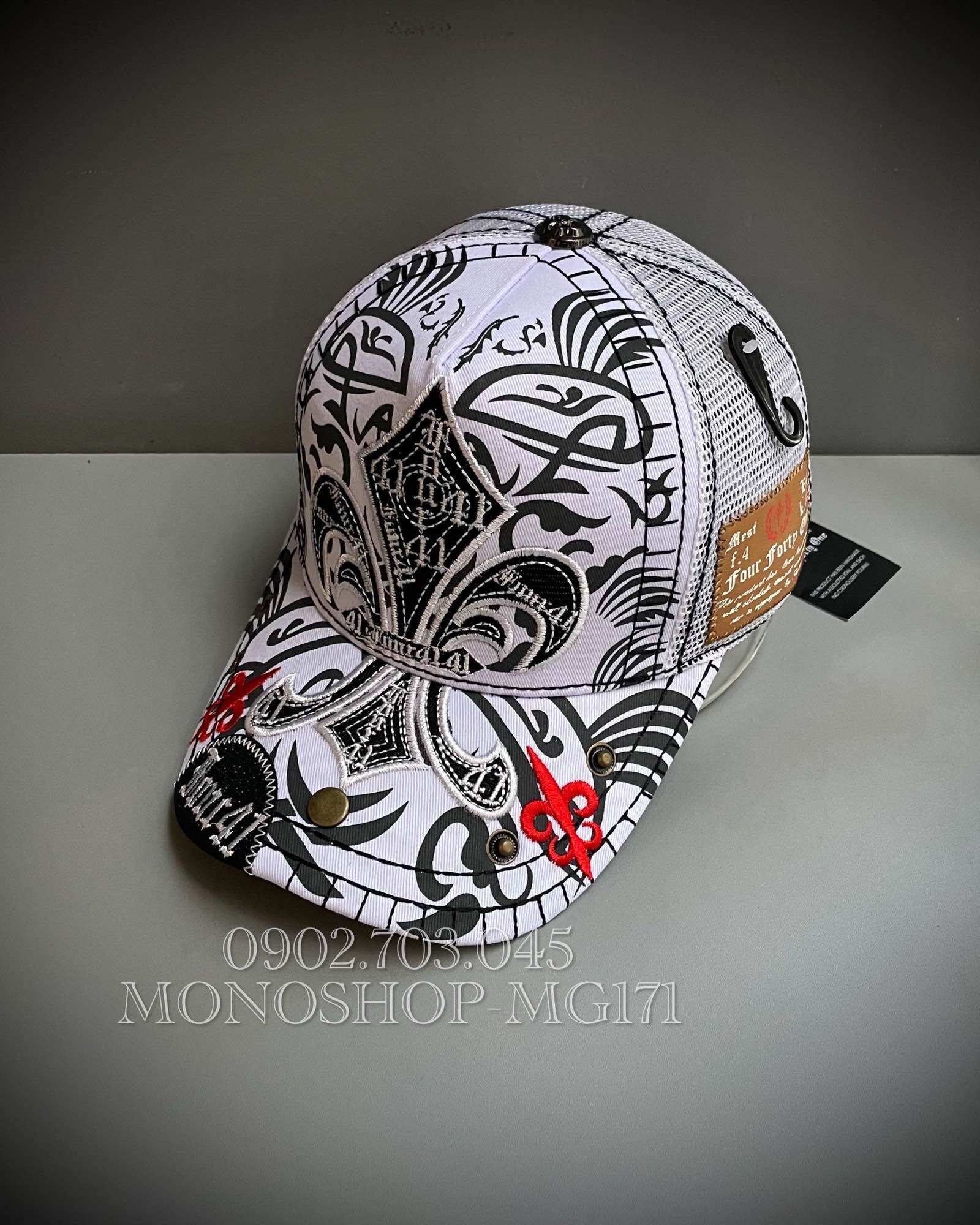 Mũ lưỡi trai Nón True Religion Ông địa FOUR41 Cao Cấp Unisex Freesize phối màu trắng MG171