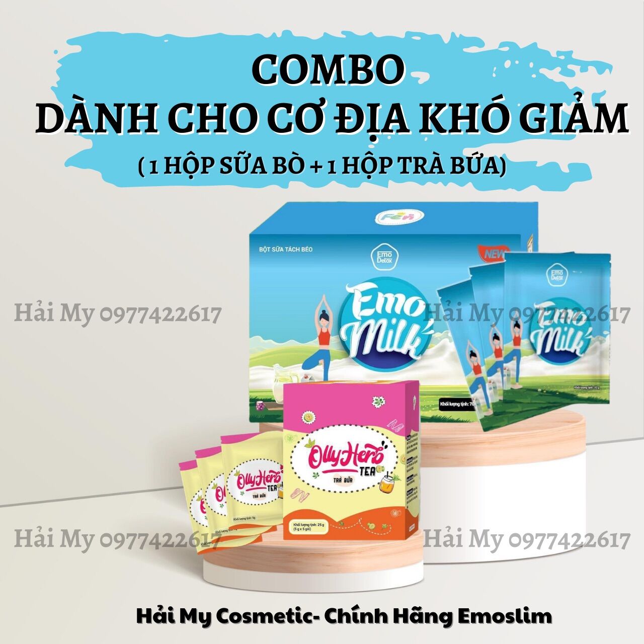 Combo vị sữa bò tách béo và trà bứa - kèm quà tặng