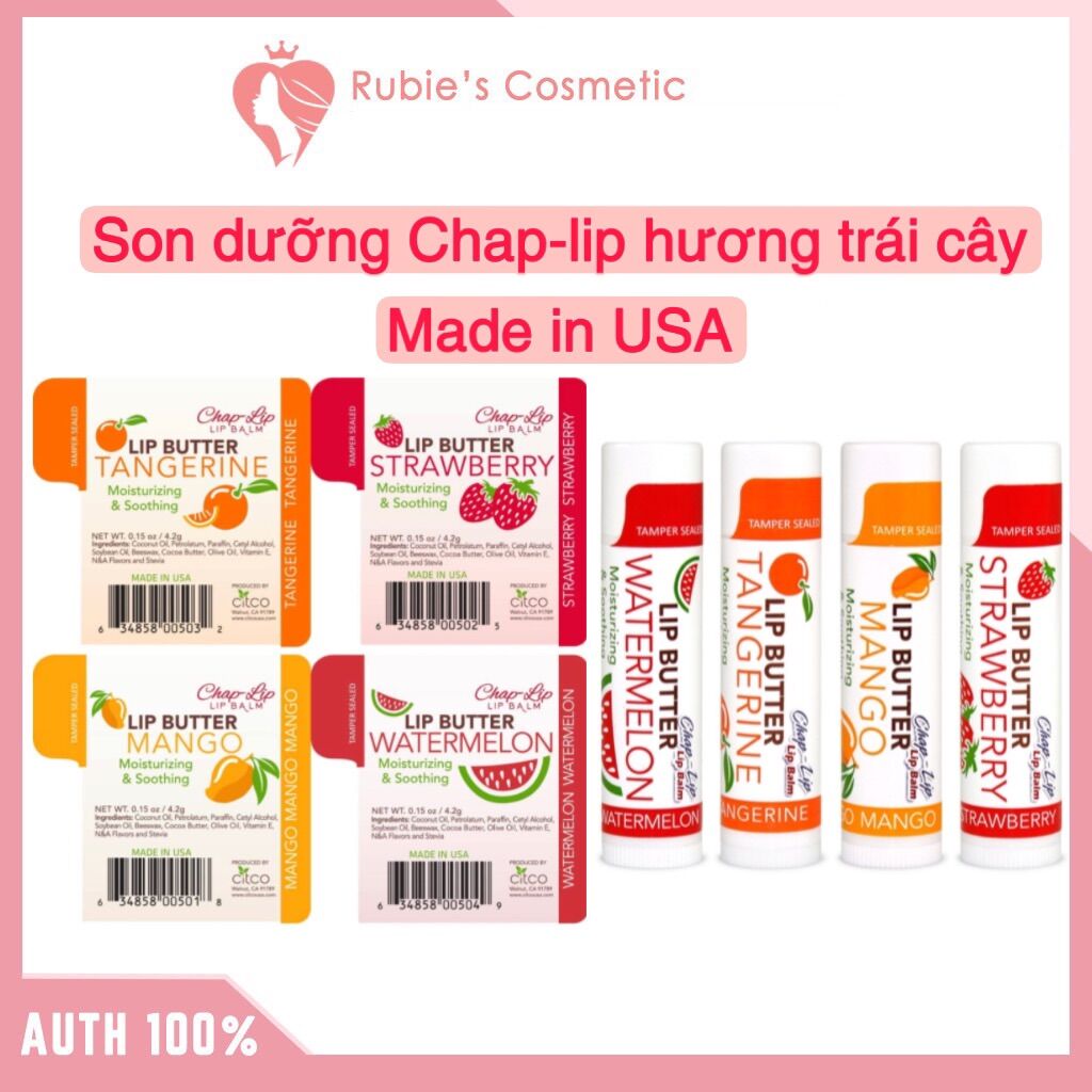 Made in US Son dưỡng môi Chap-lip hương trái cây giúp dưỡng môi mềm mịn giảm khô môi, nứt môi