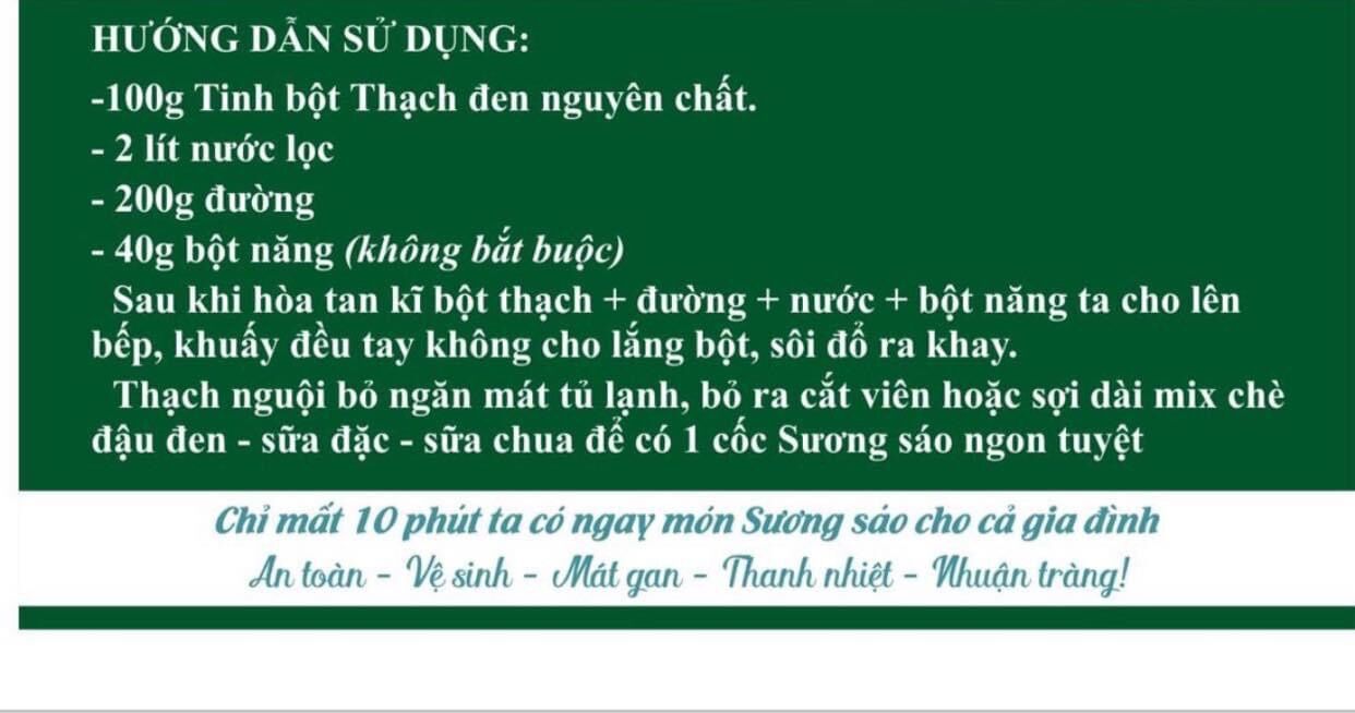 Bột thạch đen sương sáo nguyên chất (gói 1kg)