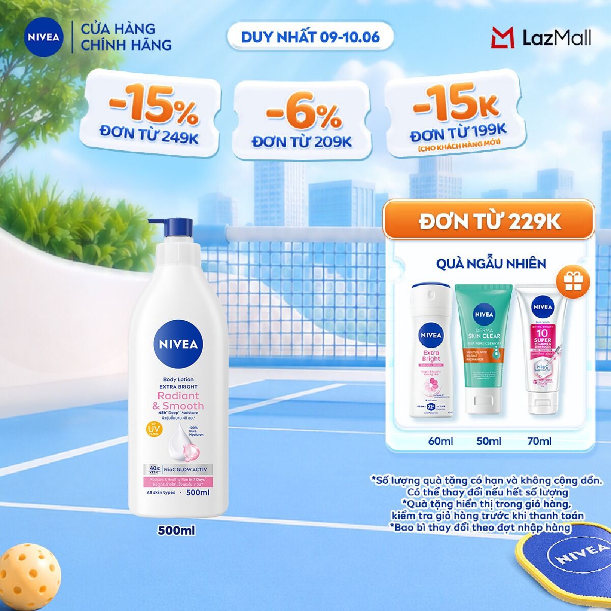Sữa Dưỡng Thể NIVEA Extra Bright Radiant  Smooth Dưỡng Sáng Mịn Da (550 ml) - 98924
